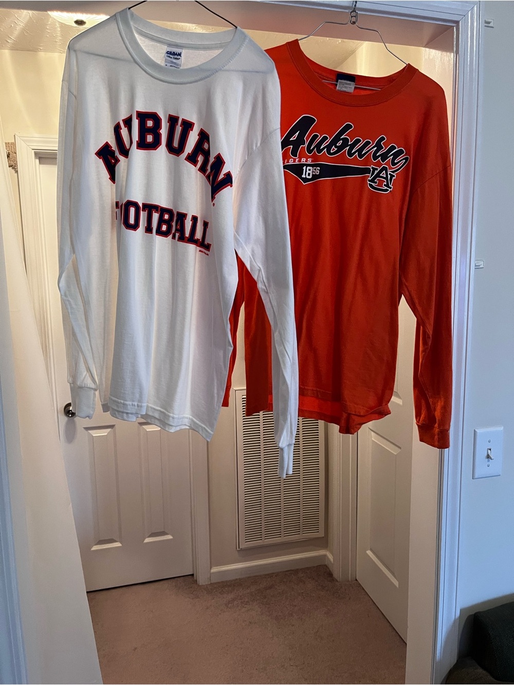 Long Sleeve Kids' Football Tee - White & Orange
